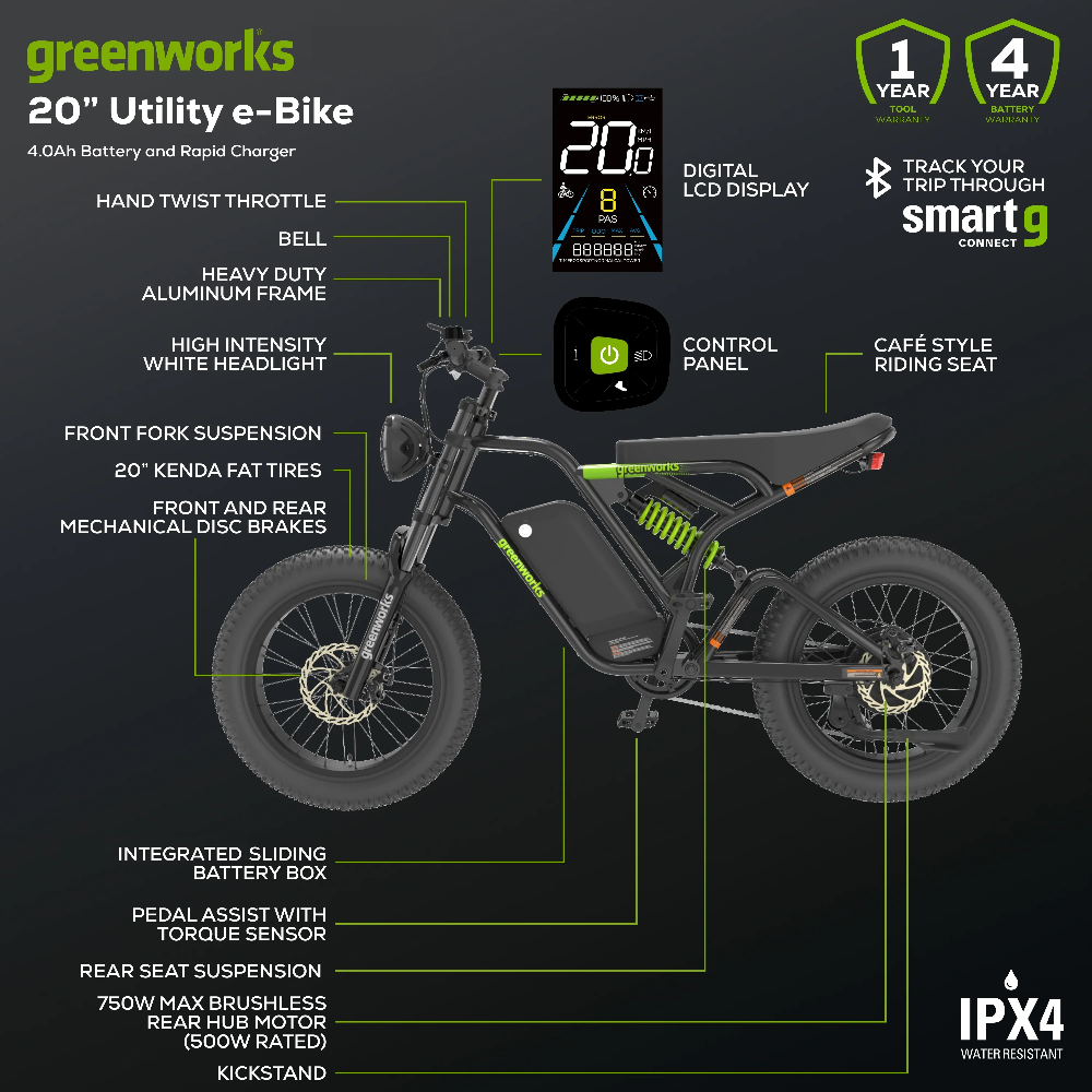 Greenworks 20 inch utility 60 volt ebike